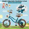 12 Inch Kids Bicycle with Dual Brake System Adjustable Seat and Removable Basket